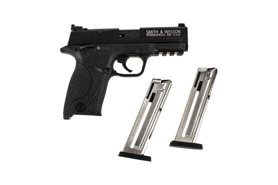 The Smith and Wesson M&P22 compact pistol comes with two 10 round magazines